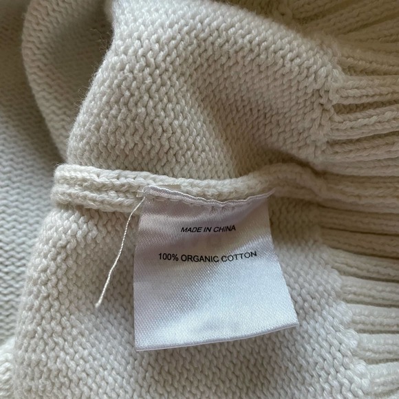 Quince Sweater 100% Organic Cotton Boyfriend Crew Neck Off White Size Small - Picture 6 of 7